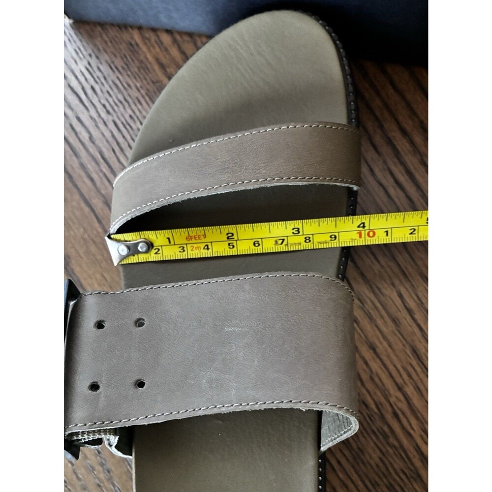 Sorel Roaming Double Strap Buckle Chunky Slide Leather Sandals Sage Women 8 NEW! - Picture 6 of 7